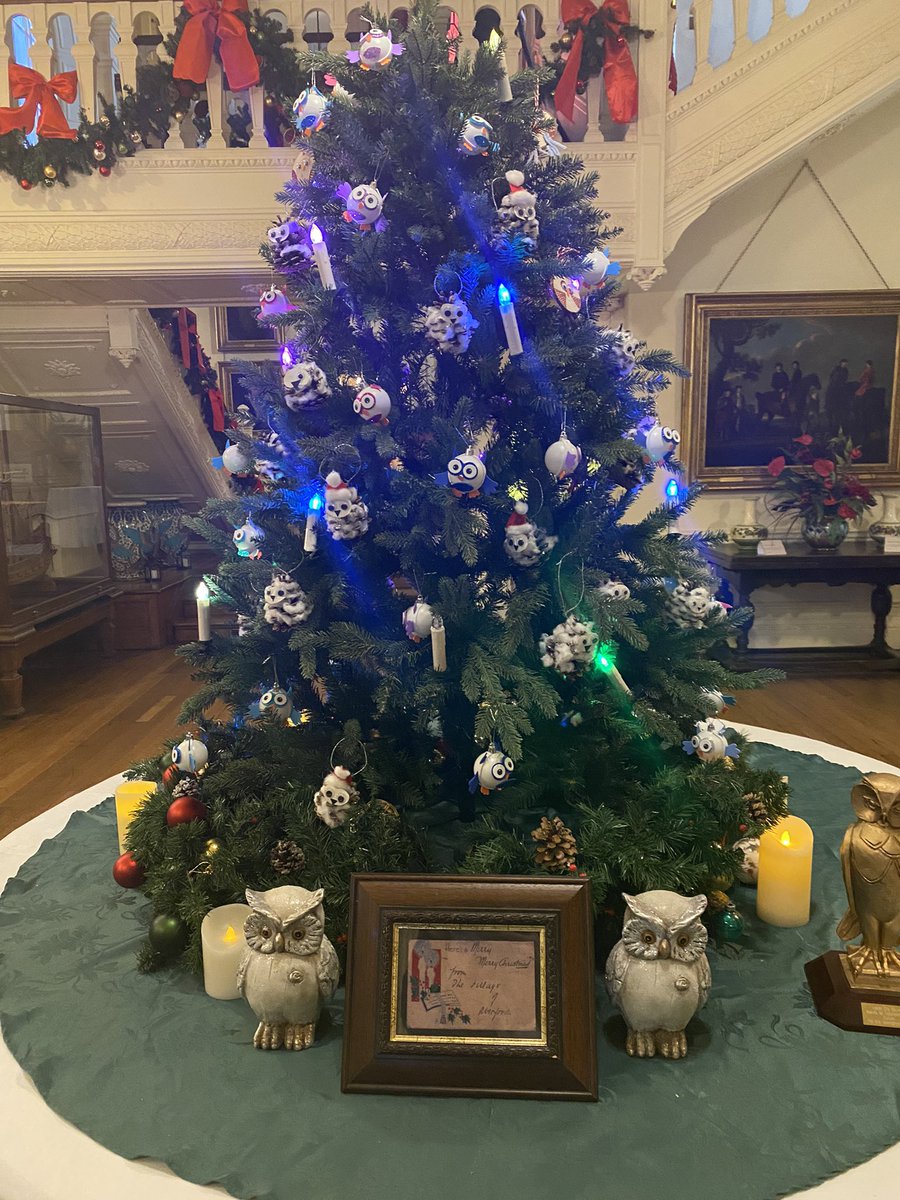 AberfordPrimary's tweet photo. All of our owls are now on display in the entrance hall at @LothertonHall  It was lovely to meet Stephanie yesterday and start to make exciting plans for next year to be involved in their historical project, Homes of the Gascoines, Voices of their Community. @ace_national https://t.co/9nHCzsW45R