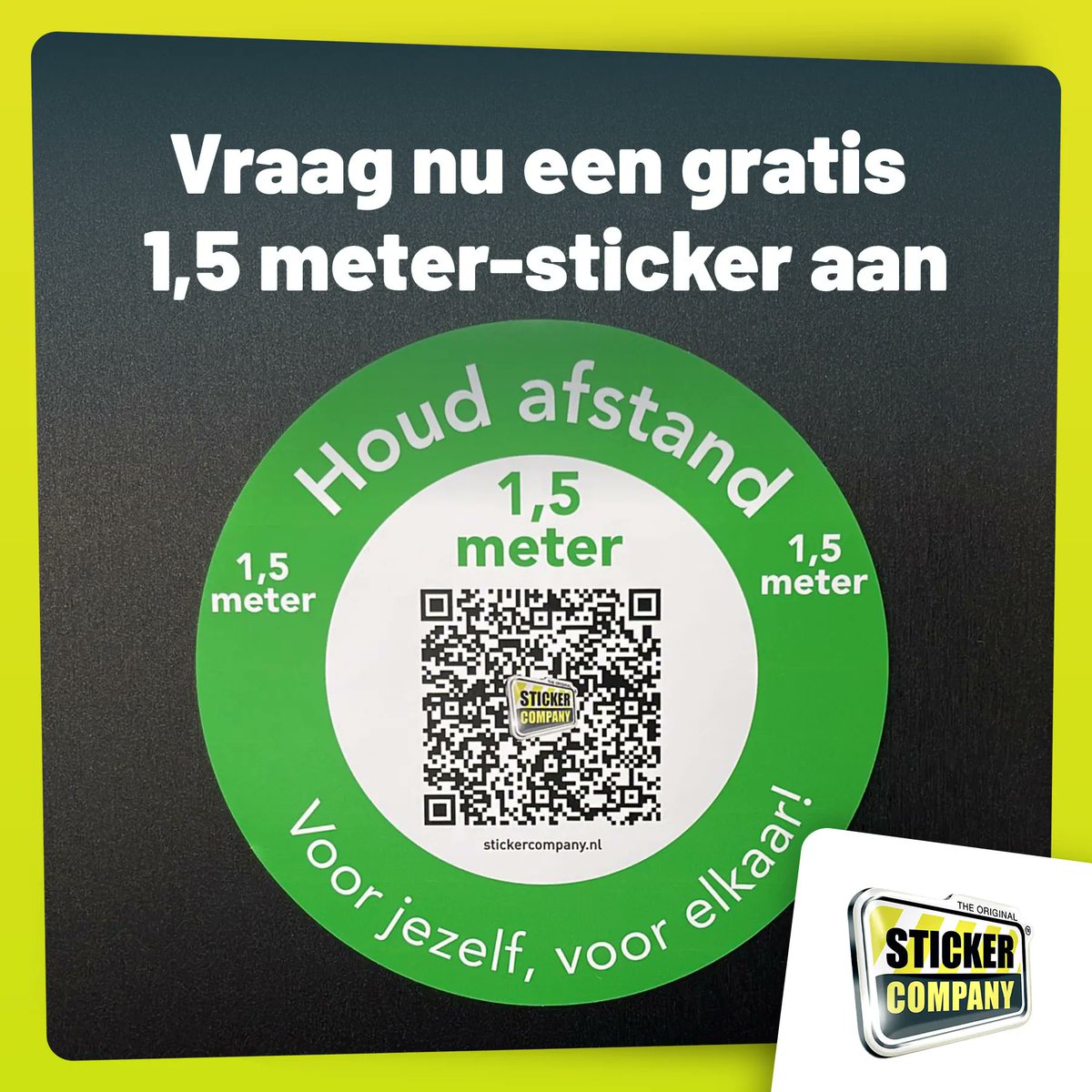 1,5 meter is de nieuwe norm, vraag daarom nu een gratis 1,5 meter sticker aan! 
aanvragen: stickercompany.nl/gratis-corona-…

#afstandhouden #stickers #coronastickers #gratis #vanzelfklevend