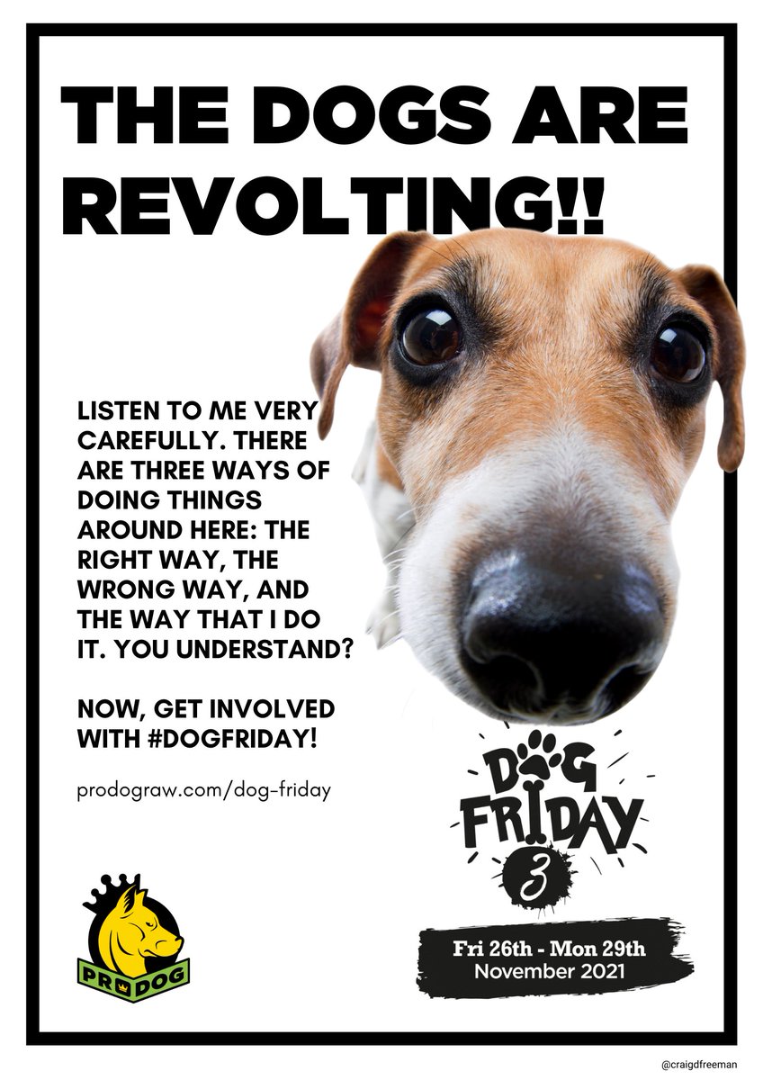 craigdfreeman's tweet photo. The dogs are revolting!
@OneMinuteBriefs of the Day: Create posters to celebrate #DogFriday & promote the #UltimuttMegaDraw with @ProDogRaw
https://t.co/Ed5OhXc7Nc https://t.co/8nIvuKA4VS