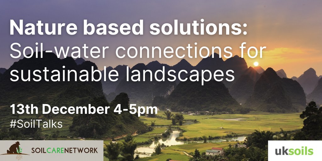 uksoils's tweet photo. Make sure you register to our next #SoilTalks on nature based solutions and soil-water connections for healthy & ecosystem services 🌱💧
🗓13 Dec 4-5pm
Register: https://t.co/tAVffW8DzA https://t.co/S1PRWlRmvk