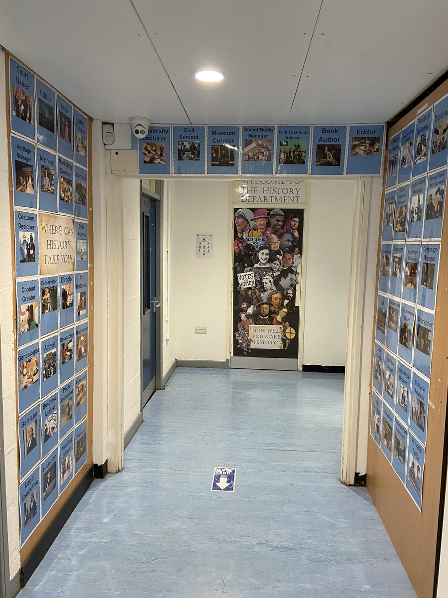 MrsEborall's tweet photo. Check out the new History displays in the four storey! #History #historydisplay #historycareers @CareersMHS1 https://t.co/ohV8Fcvu6m