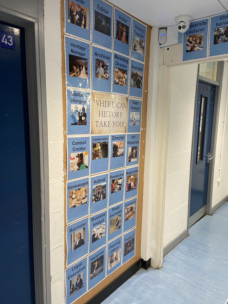 MrsEborall's tweet photo. Check out the new History displays in the four storey! #History #historydisplay #historycareers @CareersMHS1 https://t.co/ohV8Fcvu6m