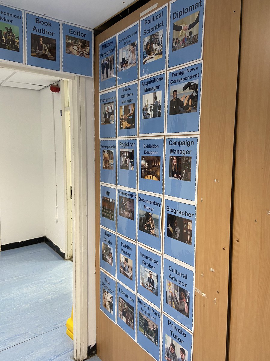 MrsEborall's tweet photo. Check out the new History displays in the four storey! #History #historydisplay #historycareers @CareersMHS1 https://t.co/ohV8Fcvu6m