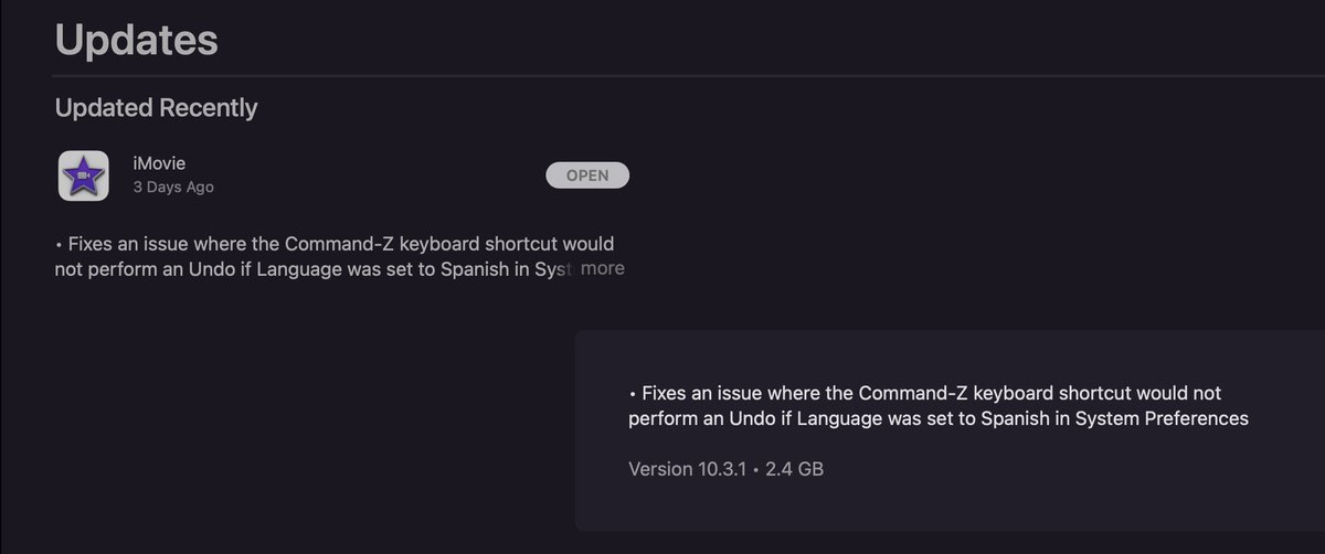 Alignment Systems (@alignmentsys) on Twitter photo Wonder how this needs to be so big? Fixes an issue where the Command-Z keyboard shortcut would not perform an Undo if Language was set to Spanish in System Preferences...
2.4GB🙄 <a href="/AppleSupport/">Apple Support</a> Wonder how this needs to be so big? Fixes an issue where the Command-Z keyboard shortcut would not perform an Undo if Language was set to Spanish in System Preferences...
2.4GB🙄 <a href="/AppleSupport/">Apple Support</a>