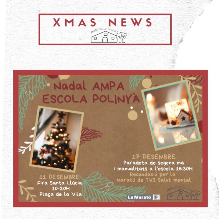 Avui al Blog teniu…

Les XMAS NEWS!!! ✨🎅🏼🎄

#weeknews #ampaescolapolinya #familiesescolapolinya