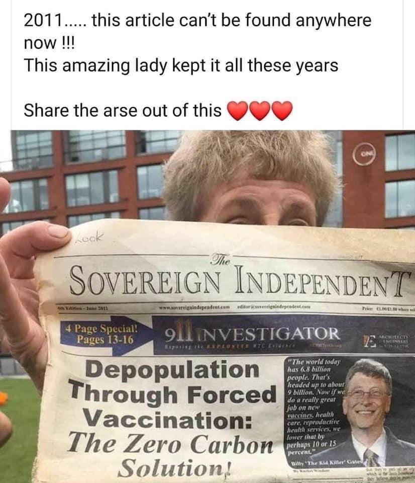 be4everindepend's tweet photo. Een #BillGates #expiriment making a post about the #VaccineHornyBillGates. Please make it complete by posting more on his doing on vaccines including #montecito #cloning #AI #WFE #newspapers lets make this go viral
#RT and place more pictures or links to articles https://t.co/NcVgfamvvZ