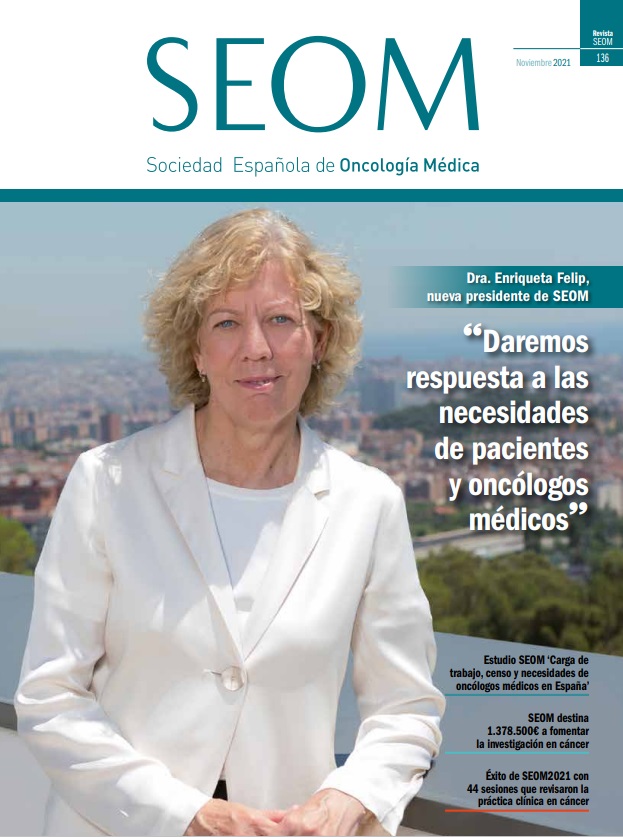 SEOM (@_seom) on Twitter photo 🗞️Disponible la #RevistaSEOM de noviembre.
✔️ <a href="/EnriquetaFelip/">Enriqueta Felip</a>, nueva presidente: “Daremos respuesta a las necesidades de los pacientes y oncólogos médicos”
✔️ Reportajes #SEOM21, #ESMO21 y #BecasSEOM21.
✔️ Estudios SEOM de cargas y ONCOVIDVACUNAS.
🔗 bit.ly/3ldc4P0 🗞️Disponible la #RevistaSEOM de noviembre.
✔️ <a href="/EnriquetaFelip/">Enriqueta Felip</a>, nueva presidente: “Daremos respuesta a las necesidades de los pacientes y oncólogos médicos”
✔️ Reportajes #SEOM21, #ESMO21 y #BecasSEOM21.
✔️ Estudios SEOM de cargas y ONCOVIDVACUNAS.
🔗 bit.ly/3ldc4P0