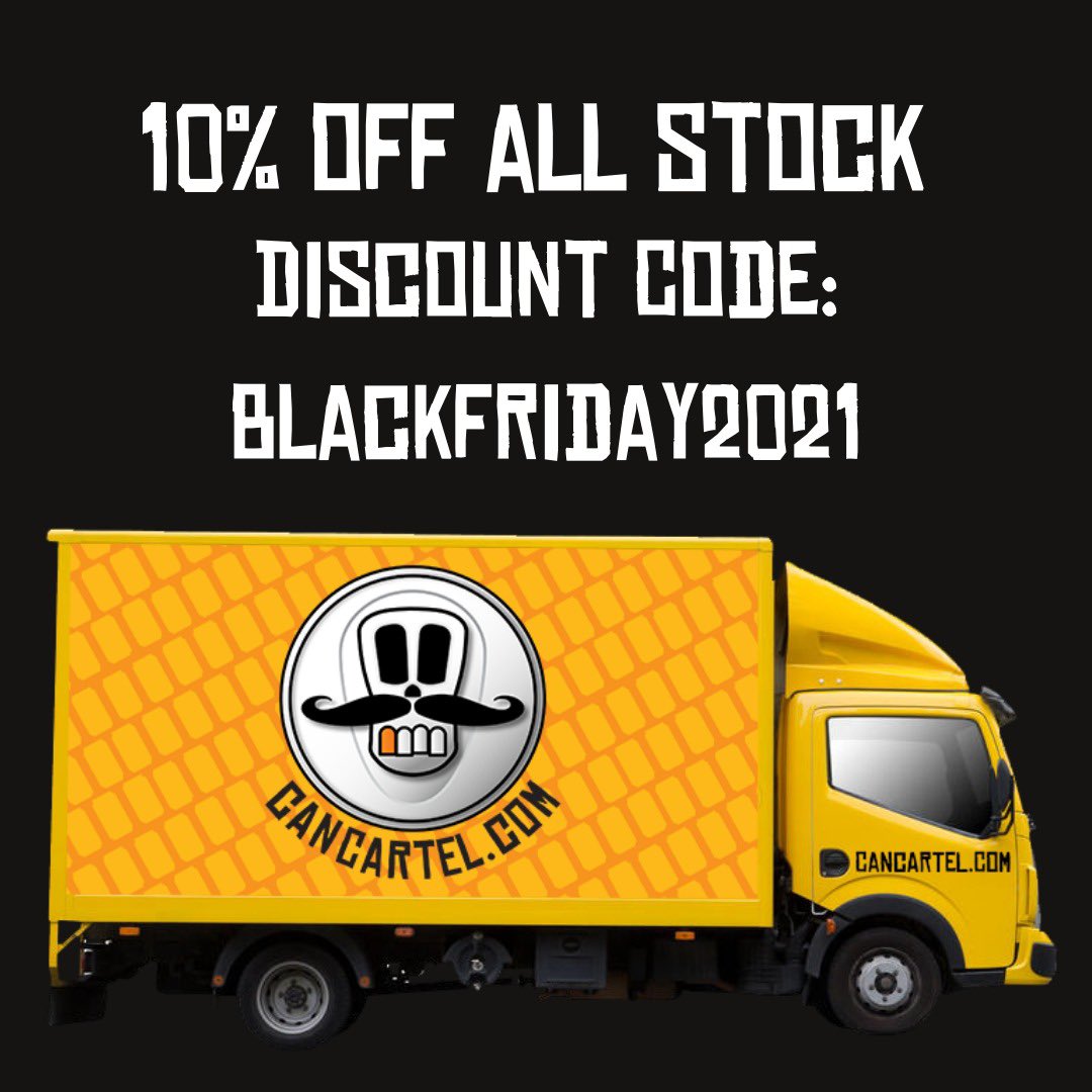 BLACK FRIDAY is here, and we are discounted 10% off all stock for limited time only with your exclusive code 
BLACKFRIDAY2021

Shop now ➡️ cancartel.com

#cancartel #discount #blackfriday #cans #jointhecartel #shoponline