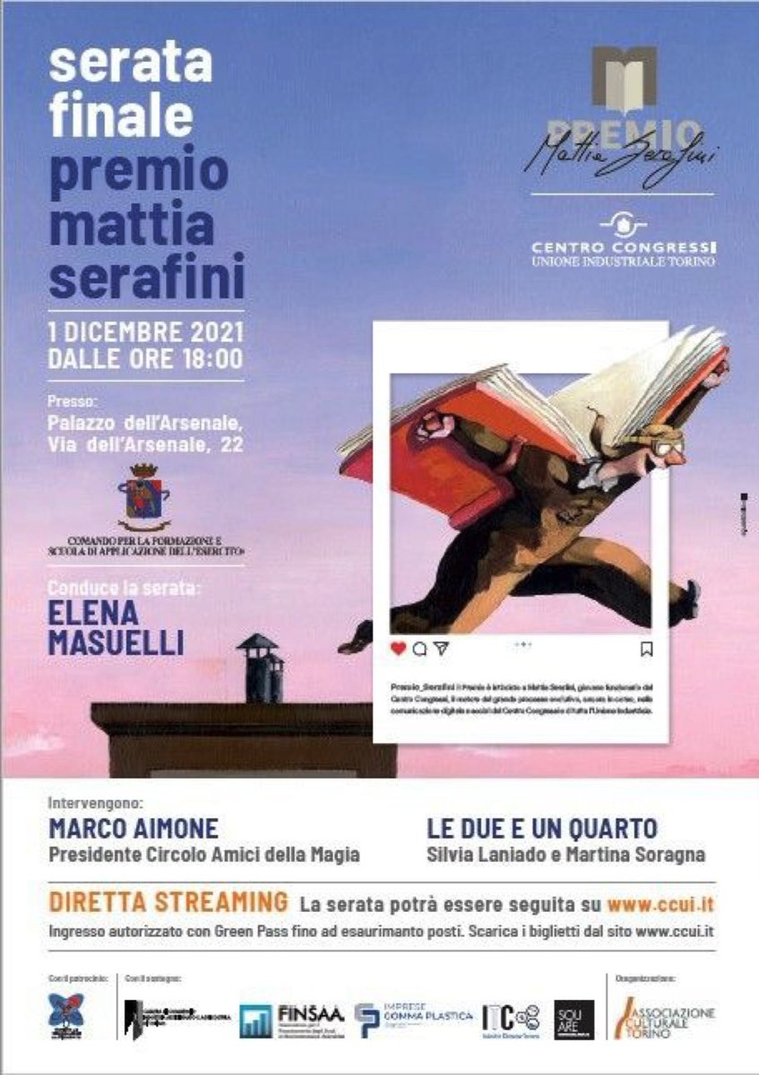 #PremioMattiaSerafini 2021| Mercoledì 1 dicembre h.18 a Palazzo Arsenale ricordiamo Mattia con il premio alla miglior campagna social di un’opera editoriale| i finalisti:#AcquarioLibri <a href="/Einaudieditore/">Einaudi editore</a> <a href="/lanavediteseoed/">La nave di Teseo</a> <a href="/lonelyplanet/">Lonely Planet</a> <a href="/Marcoseditore/">Marcos y Marcos</a>|#UISOCIAL
centrocongressiunioneindustriale.it/it/incontrodau…