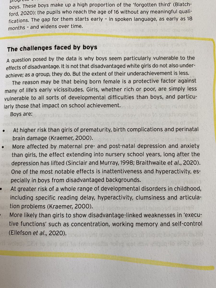 Really interesting research into the developmental challenges faced by boys in comparison to girls. Highly recommend this book <a href="/JeanGrossCBE/">Jean Gross</a>