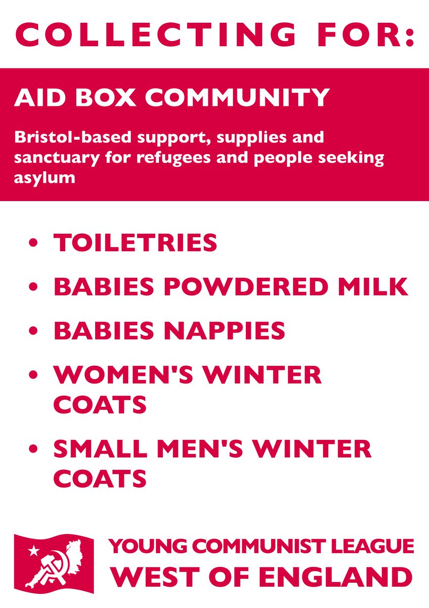 WestofEngYCL's tweet photo. TOMORROW!
SOLIDARITY NOT CHARITY!๐ฉ
The West of England Branch will be in Bedminster on the 27th November to collect necessary items & provisions for Aidbox Community in our joint efforts to aid refugees & asylum seekers entering our shores. Pop over & say hi if youโre about๐๐ผ https://t.co/SYGkvpRTTr