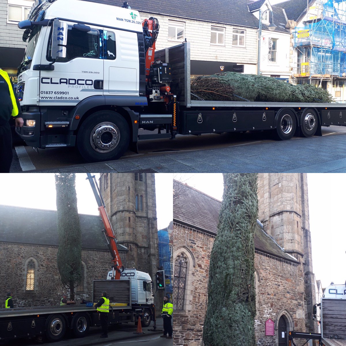 It’s beginning to look a lot like Christmas…(in Okehampton)…and it’s not even Edwardian Evening yet! Thanks <a href="/cladcoprofiles/">Cladco Profiles</a> #okehamptontimes #okehampton #okehamptonchristmas #okehamptonchristmaslights #christmastreesofinstagram #christmastree #dartmoorchristmastrees