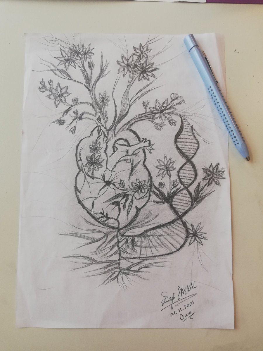 🖤Biyoloji öğretmeninin gözünden 😇kağıda aktarılanlar 🥰 #dna #heart #Flowers 🧬❤️🔬