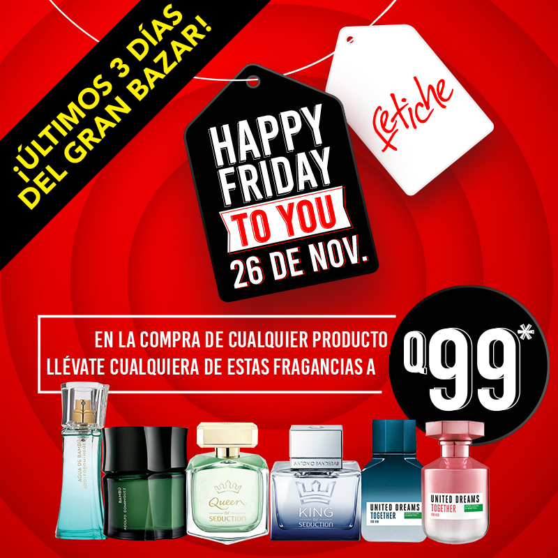SoyFetiche's tweet photo. ¡Únicamente HOY! POR LA COMPRA DE CUALQUIER PRODUCTO, llévate cualquiera de estas fragancias a Q99* cada una: 
Agua de Bambú Woman 50ml,
Bambú 60ml, 
Queen of Seduction 50ml, 
King of Seduction 50ml,
United Dreams Together Him 60ml,
United Dreams Together Her 50ml. https://t.co/9OZgeWy6rF