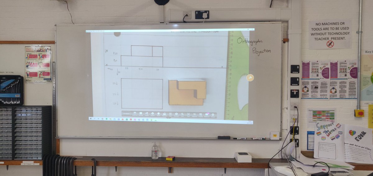 trevormca's tweet photo. Great start to introducing #OrthographicProjection using 3d printed and other models to help with visualisation and understanding of the topic! @GoatstownE #Graphics https://t.co/JLQuWtnFMr