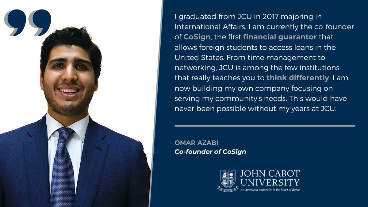 Alumni Testimonial 🎙💼
Congratulations to Omar Azabi, JCU graduate and Co-founder of CoSign!
Read more at bit.ly/3p4sMkI
#alumnistories #startup #entrepreneurship #Testimonial #CareerServices #careerdevelopment