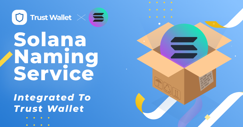 TrustWallet's tweet photo. We've now integrated the #Solana naming service to Trust Wallet!

Read about the new integration in the full announcement on our community page 👇