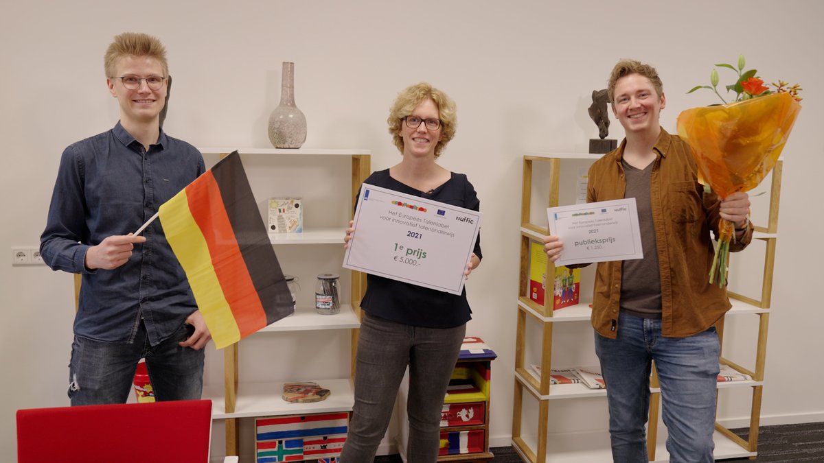 Het project Digi+ van <a href="/nhlstenden/">NHL Stenden</a>  in Emmen is de winnaar van het Europees Talenlabel 2021. Ook sleepte Digi+ de publieksprijs in de wacht! 
Lees meer over dit project en de overige prijswinnaars: nuffic.nl/onderwerpen/ta…