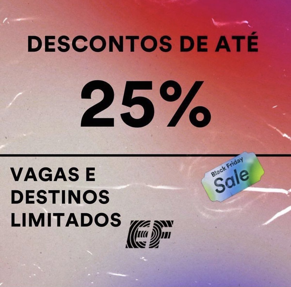 viajecomgabs's tweet photo. ⚠️ BLACK FRIDAY!! ⚠️

Hoje é dia da famosa #blackfriday em todo o mundo, mas na @efbrasil ela já começou faz 1 semana! Corre que ainda tem vaga!🏃🏼‍♀️🏃🏾🏃🏻‍♂️
•Vagas e destinos limitados.
•Até 25% de desconto no seu intercâmbio.
•Até 29/11.
Quer fazer um intercâmbio? Me chame na DM 📩 https://t.co/zo73qhGOQc