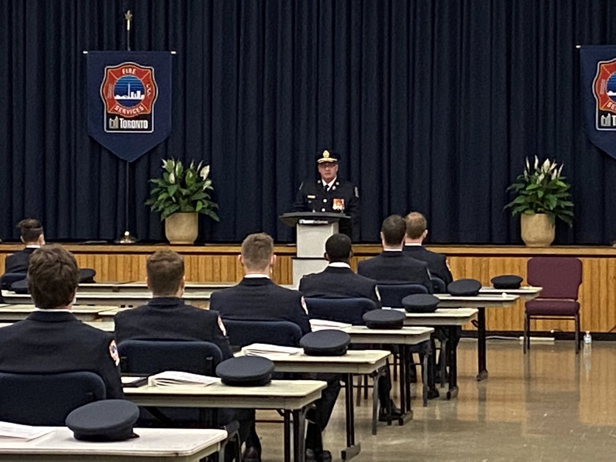 debbiejhiggins's tweet photo. Exciting day @Toronto_Fire - graduating our largest class ever! Today we add 95 probationary firefighters to our Operations Division. Due to COVID protocols, we had to do it without their families, so here’s a sneak peek. Congratulations to all!  @ChiefPeggTFS @TFSJessop https://t.co/OMtST7pK8g