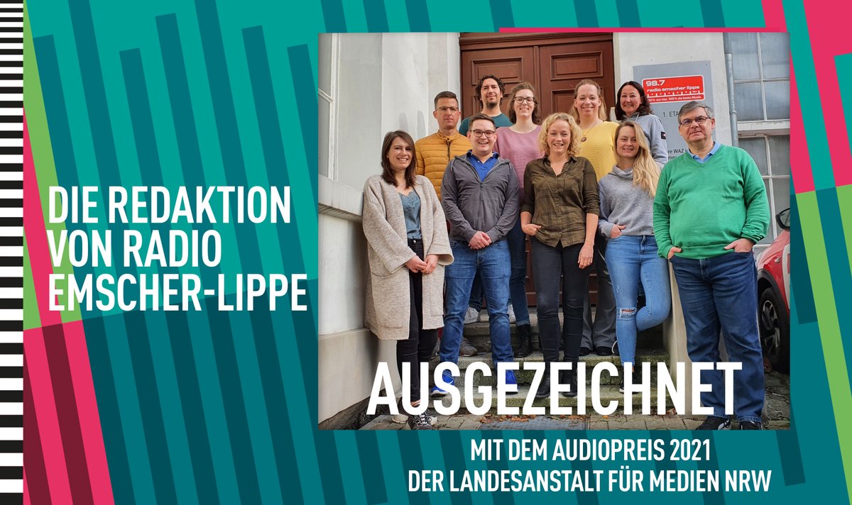 Herzlichen Glückwunsch an die Redaktion von <a href="/RadioEmLippe/">Radio Emscher Lippe</a> . Mit Eurem Beitrag "Der Radio-Emscher-Lippe-Erste-Hilfe-Crashkurs" habt Ihr die Jury des #Audiopreis2021 in der Kategorie „Leben, Service, Wissen“ überzeugt!