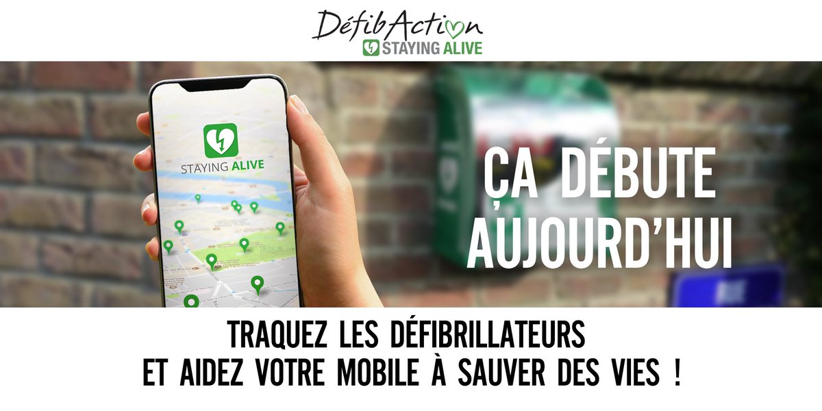 DéfibAction c’est maintenant !
Pour participer : téléchargez Staying Alive, recensez, validez ou complétez les défibrillateurs autour de vous  et contribuez à sauver des vies.
En savoir plus sur defibaction.fr

<a href="/MAIF/">MAIF</a>  <a href="/MCDef_/">MCDef</a>  <a href="/PompiersParis/">PompiersParis</a> <a href="/PompiersFR/">Pompiers de France</a> #serenys