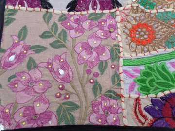 Wall Hanging art Vintage Antique Indian Handmade Embroidered Patchwork Tapestry TJ69