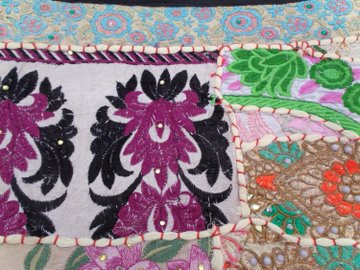 Wall Hanging art Vintage Antique Indian Handmade Embroidered Patchwork Tapestry TJ69