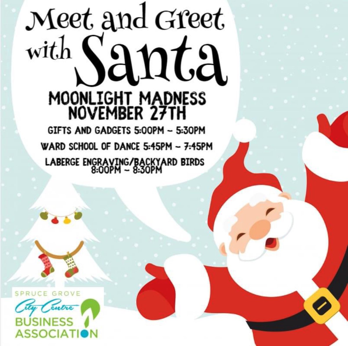 SpruceGroveCC's tweet photo. We are bringing Santa to Moonlight Madness this year and we are thrilled!!!

#SupportLocal #ShopLocal #CityCentre https://t.co/X5XU8iBGw3