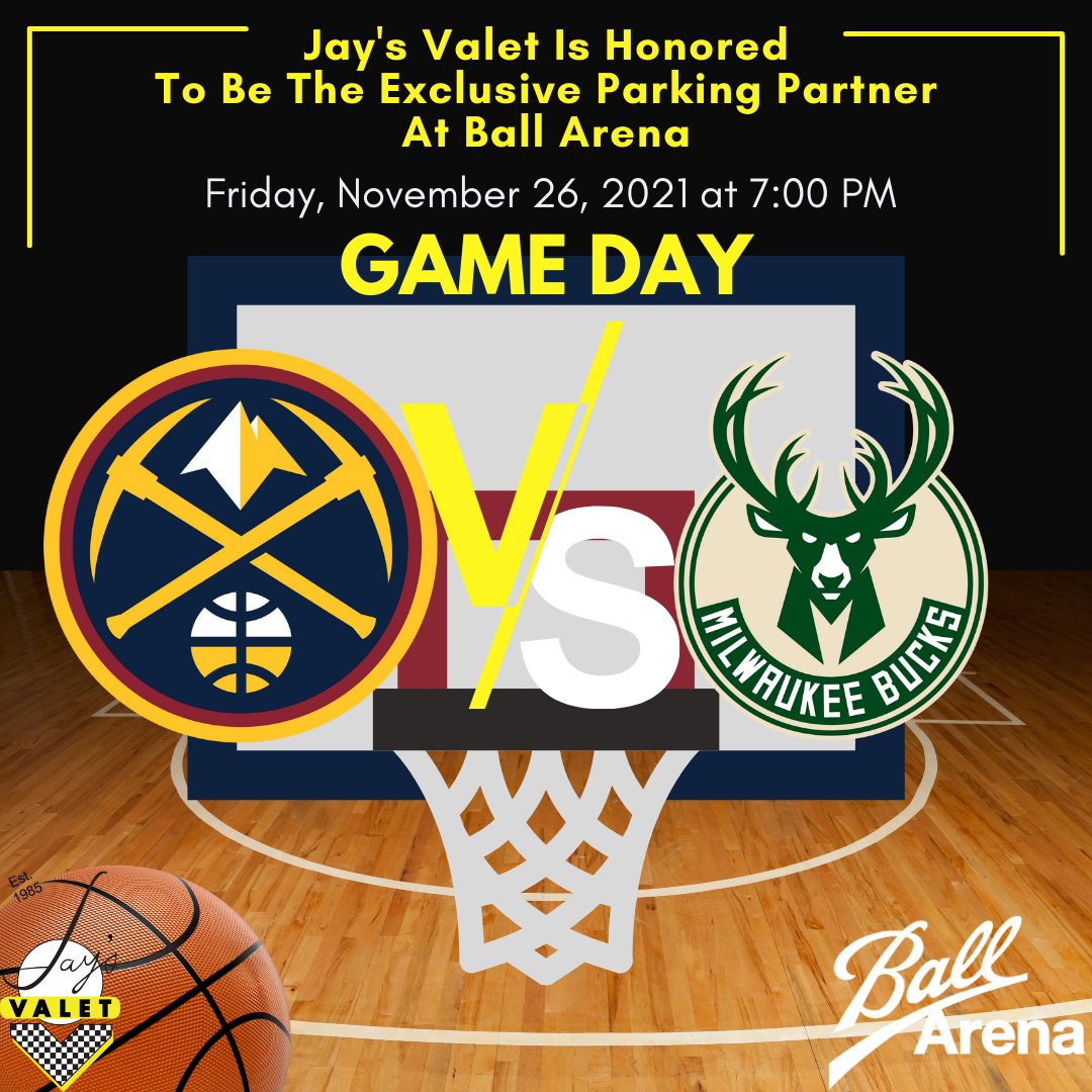 jaysvalet's tweet photo. The Denver @Nuggets take on the Milwaukee Bucks tonight at @BallArenaDenver. Game starts at 7:00pm. Let's go Nuggets!⁠
⁠
#JaysValet #BallArena #DenverNuggets #BasketballSeason #MileHighBasketball #ValetServices #LuxuryTransportation https://t.co/MD94uD4FXF