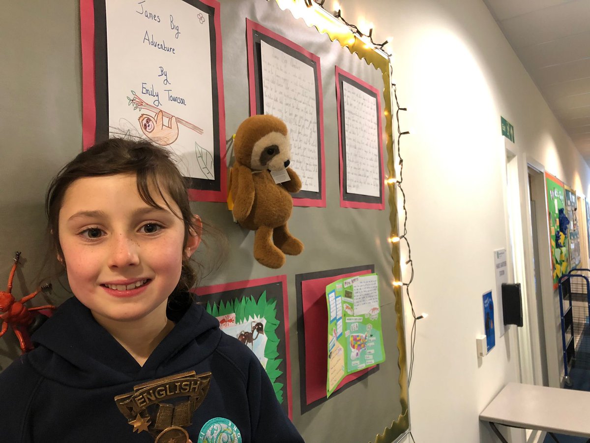 AvonwoodHead's tweet photo. A big well done to Emily in Willow class for winning our latest whole School writing competition, set by our Science Lead Mrs Grimley. Emily wrote a stunning story about a South American Sloth 🦥 called James! A smashing read. Well done Emily! #WritingForPleasure https://t.co/210XdHodJd