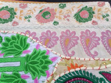 Wall Hanging art Vintage Antique Indian Handmade Embroidered Patchwork Tapestry TJ69