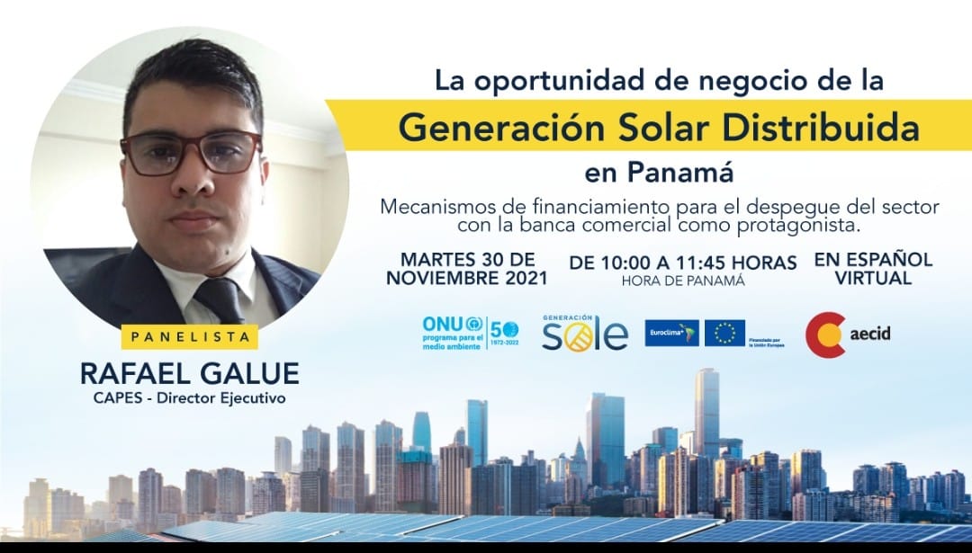 El próximo martes 30 de noviembre nuestro Director Ejecutivo estará participando como orador en el evento “La oportunidad de negocio de la Generación Solar Distribuida en Panamá”. 🌱☀Inscripción libre y gratuita en el siguiente enlace: lnkd.in/dRWdTdAa