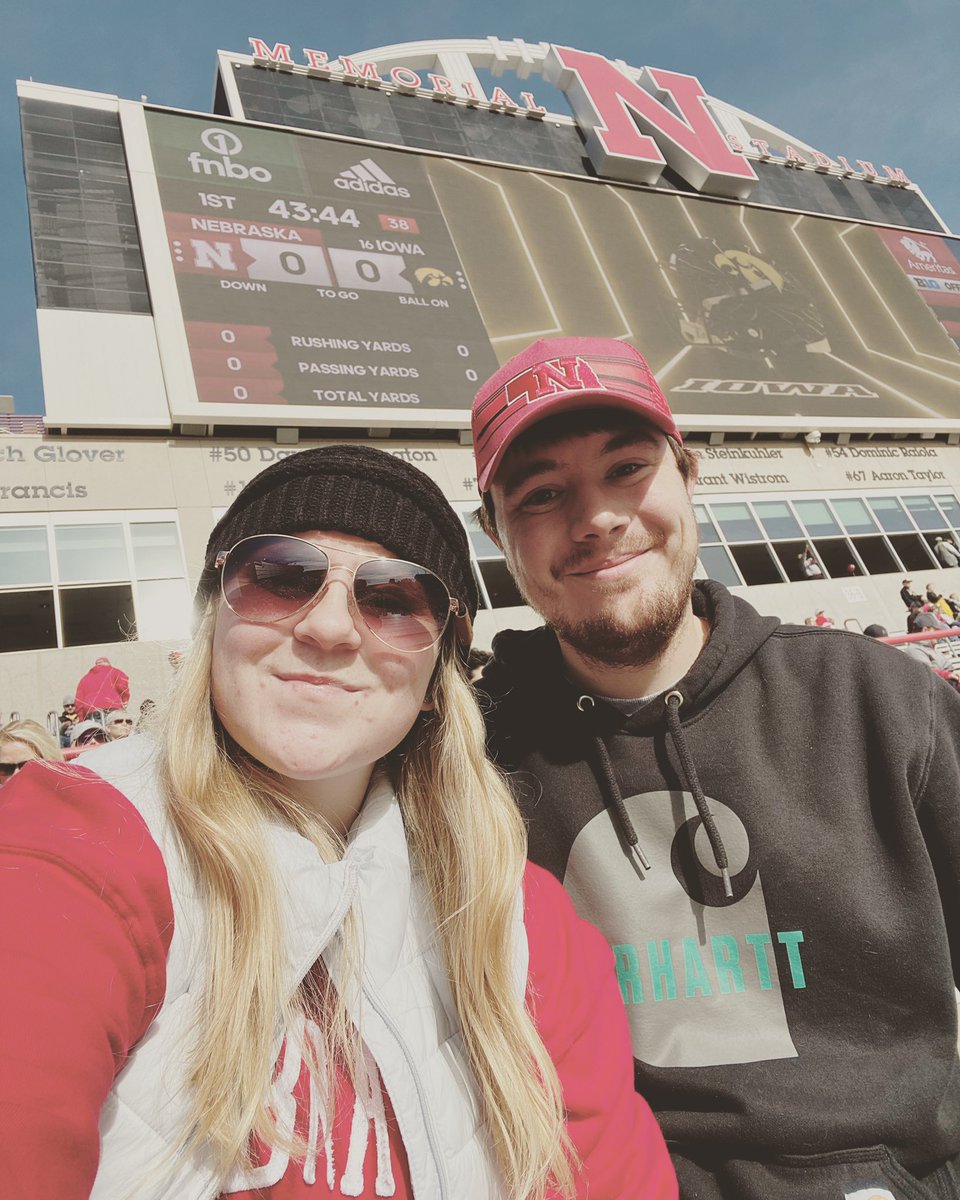 Lee4Brooke's tweet photo. We’re trying to get on the big screen #Huskers #Huskerfootball #LetsgoHuskers https://t.co/tHUQ5WSRsN