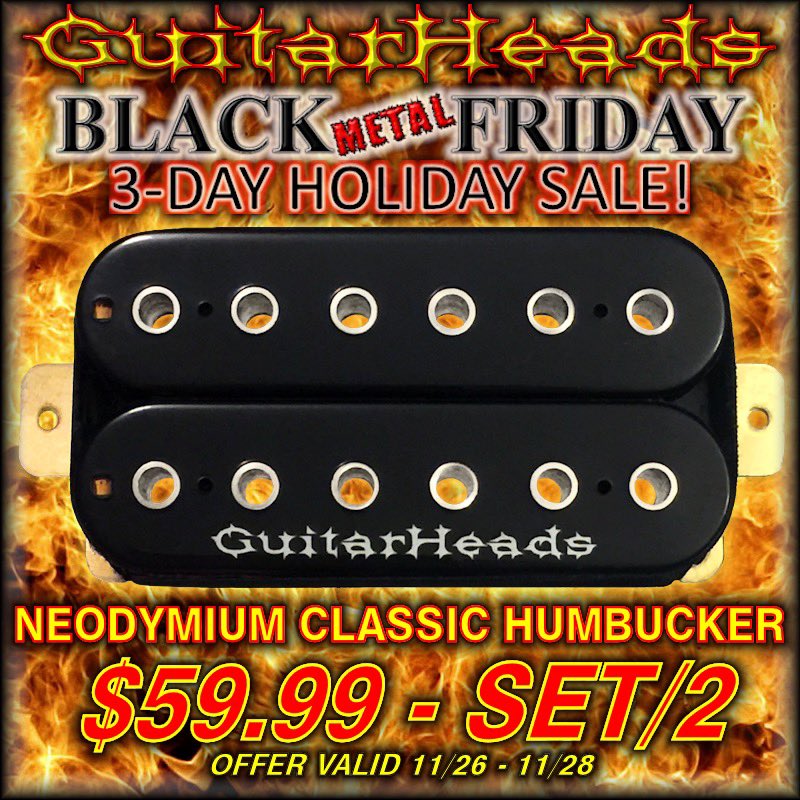 It’s Black Metal Friday at Guitarheads! Save up to 75% on Select Item, Deals Starting at $1, and Free Shipping on US orders over $99!
guitarheads.net/sale.html

#guirarheads #sale #blackfriday #holiday #guitar #guitars #pickups #upgrade #guitarparts #accessories #custom #engraved