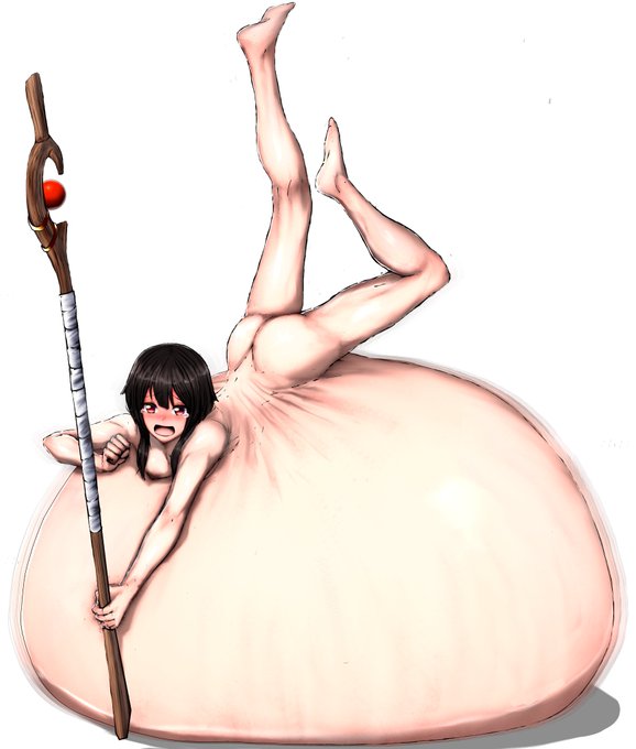 アクア様と対照的に、なんとなくじわじわ膨らむ感じでめぐみん描いてます。
In contrast to Aqua, I'm drawing Megumin in a way that feels like she's slowly growing up. 