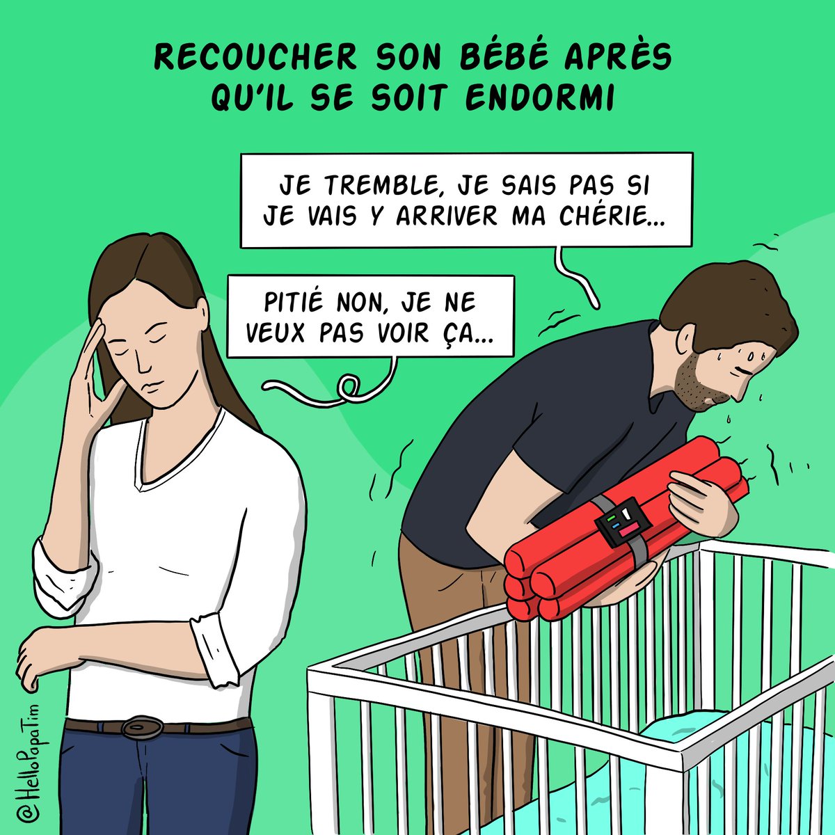 HelloPapaTim's tweet photo. "Je sais pas si je vais y arriver..." 😰
-
#illustration #dessin #parents #quotidien #enfant #enfants #papa #maman #pere #famille #humour #bd #comic #maison #bombe #coucher #bébé #dodo https://t.co/XbvNmVvnqV