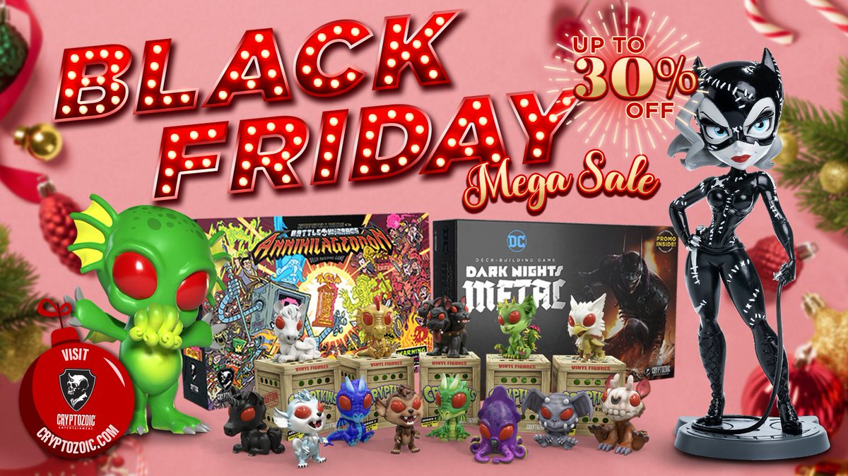 BLACK FRIDAY MEGA SALE STARTS TODAY! 🚨🚨 November 26-28 ONLY, don't miss out on your chance for up to 30% off selected Cryptozoic products! 

Click here for the entire collection of products on sale: cryptozoic.com/collections/bl…