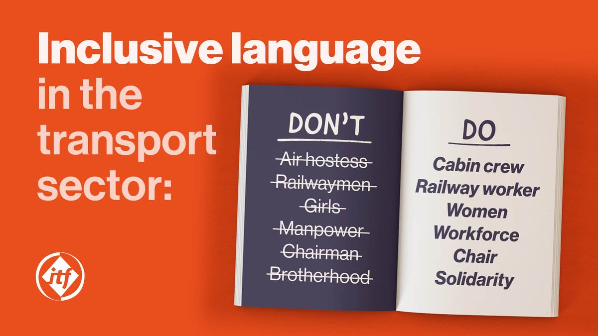 ITFglobalunion's tweet photo. Language matters! Consider how language reinforces stereotypes or excludes people. Tackling misogyny at work is a key first step to ending violence against women.

Have you seen toxic behaviours in your workplace? Share with us below. 👇

#16DaysofActivism #16Days #StopGBVatwork https://t.co/7v1wDGSfLM