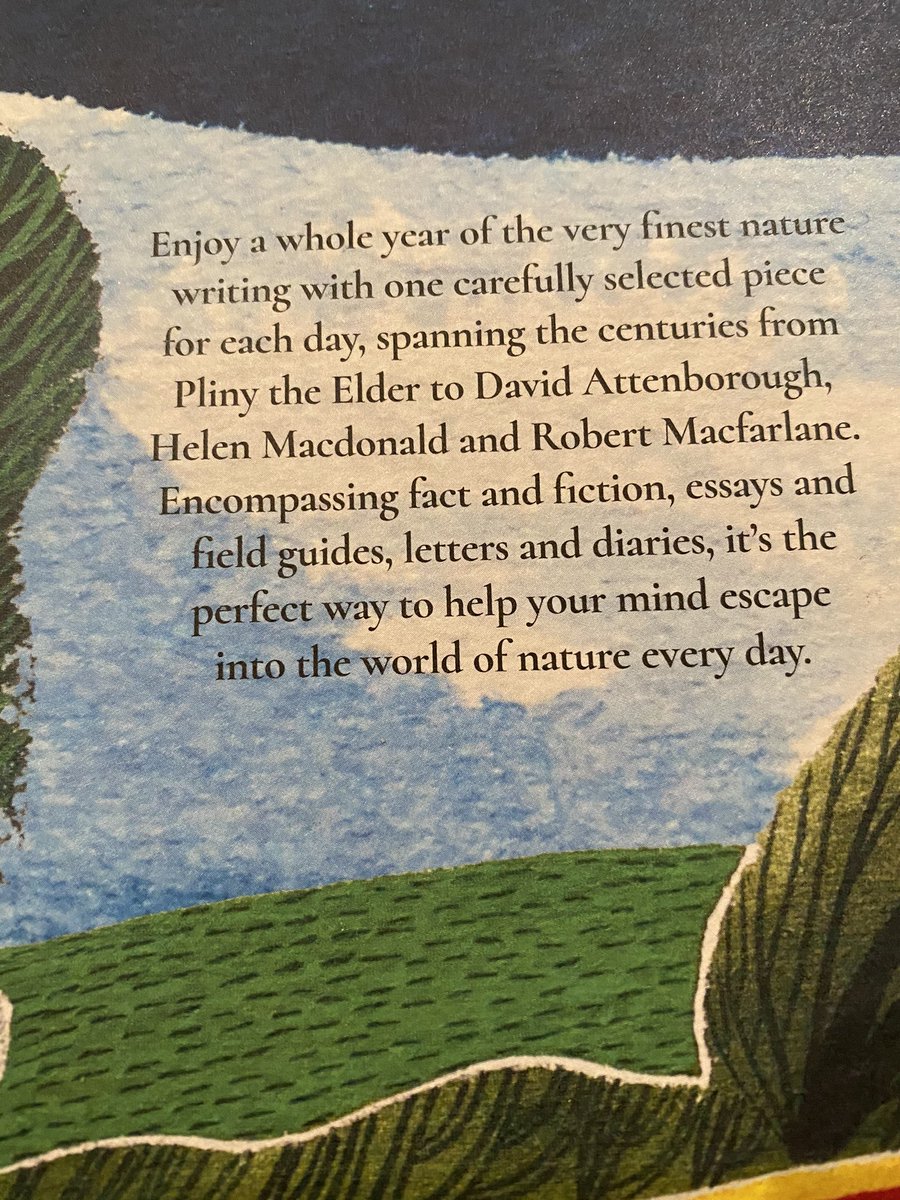 Schtaples's tweet photo. I’ve been published in a nature writing anthology! Can’t believe I’m in such esteemed company. Am gobsmacked that apart from this April page I also finish the book with the 31st December entry. So so thrilled https://t.co/mfZNcB5vO8