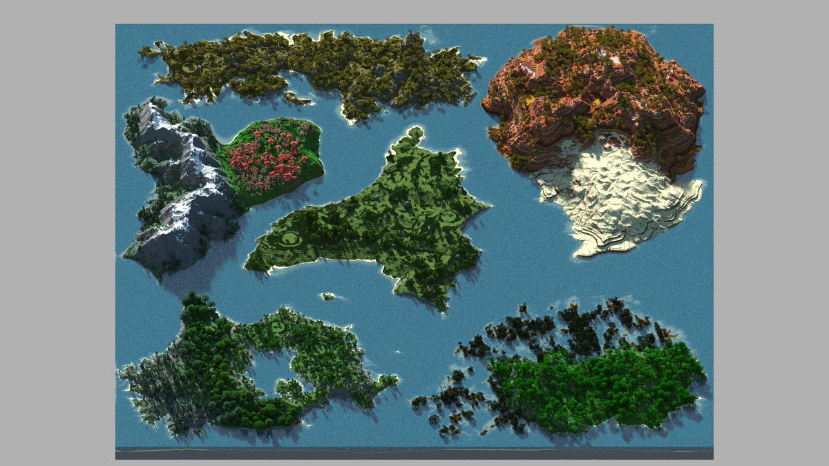 leonex17's tweet photo. Small multi-biome islands 

World size: 2000x2000

The programs I used to create the world:
#WorldPainter #minecraftmap #terraforming #terrain https://t.co/EeFgphAK1I