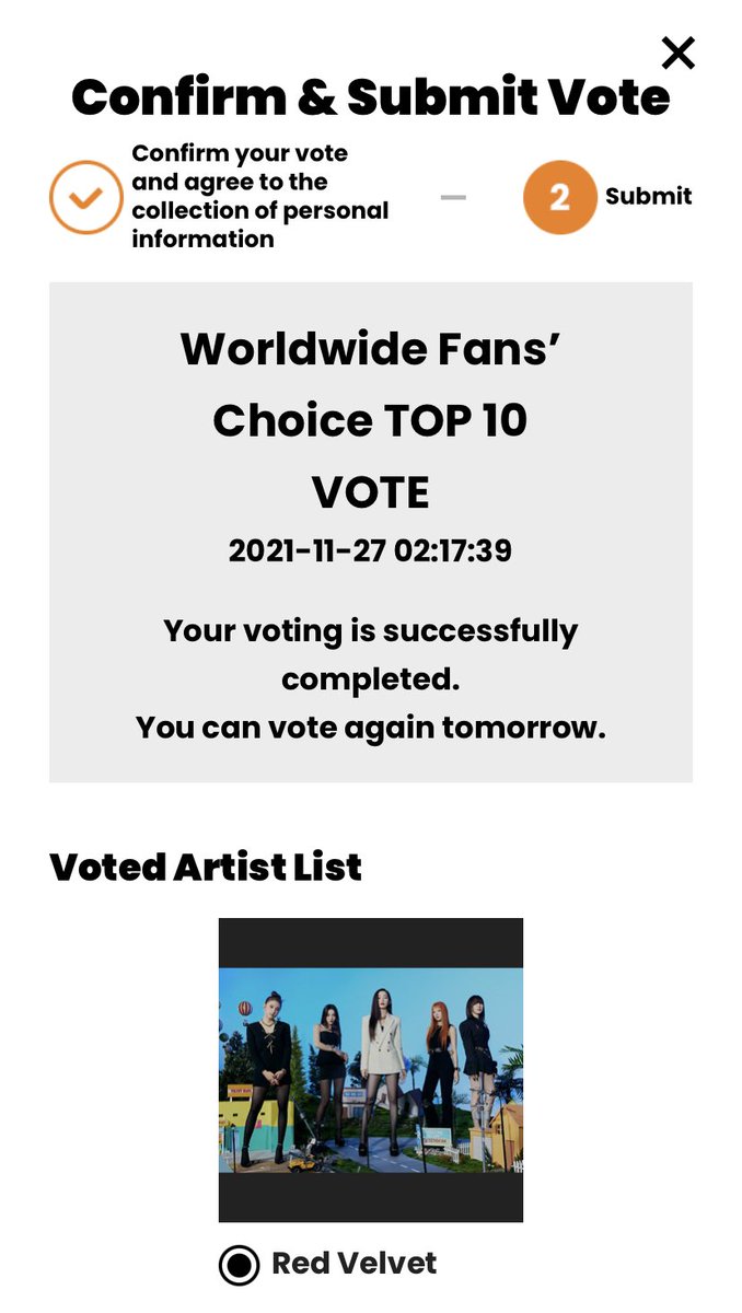 thereveee's tweet photo. bby faster go and vote for rv 🥳https://t.co/Sljdl2O80R

#redvelvet #MAMAVOTE https://t.co/54iJixzTmj