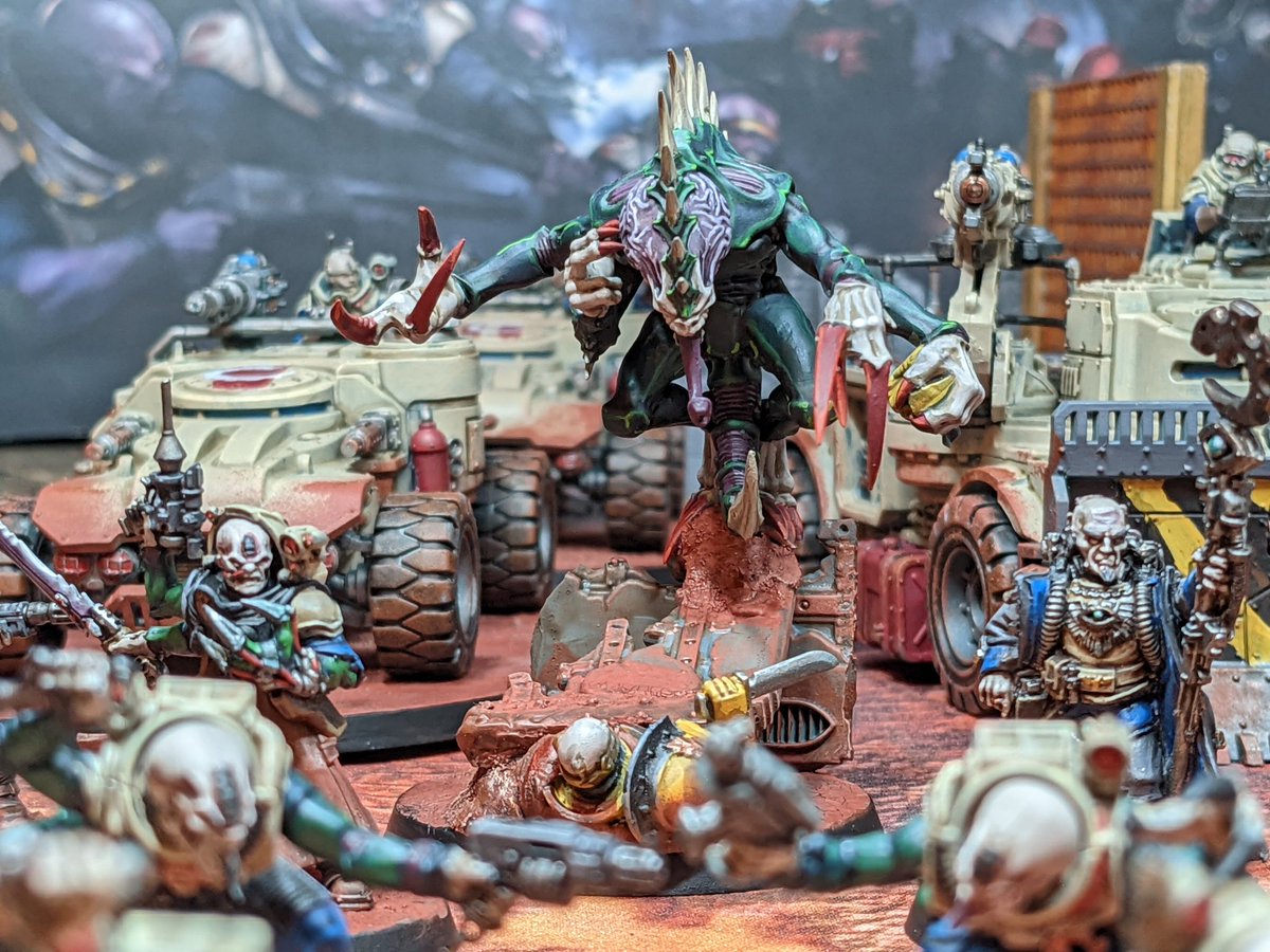 TrawlingC's tweet photo. The Vanguard of the Ordained Maw rides forth! My #funandfluff list is ready to go! I'm so pumped and ready for tomorrow. If you see me there, come say hi! (Also yes, the quote is a slightly modified Madmax quote π
)#warhammercommunity #warhammer40k #genestealercults #funnfluff https://t.co/qKRYj1qZLB