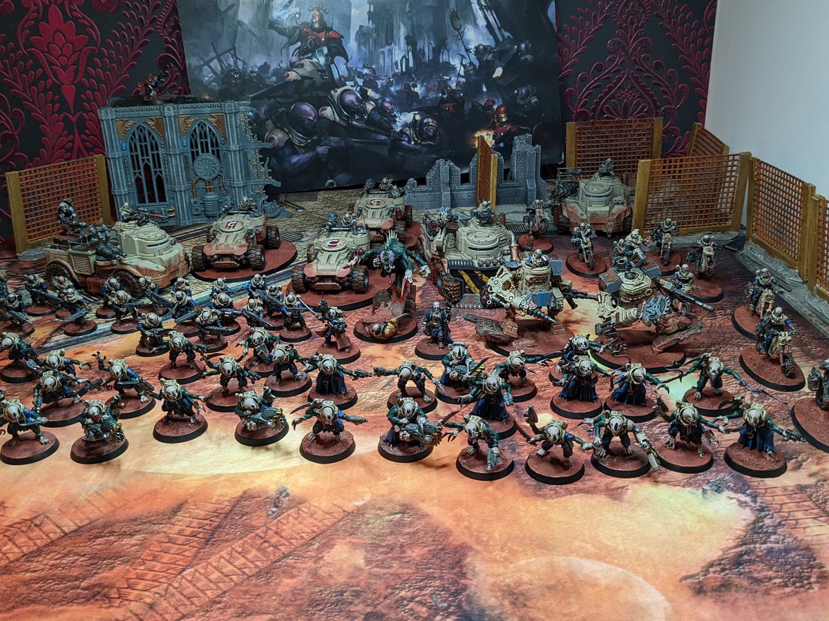 TrawlingC's tweet photo. "Once again, we send off our Goliaths to bring back arms from Hive City Beta, and bullets from the Bullet Farm" #warhammercommunity #warhammer40k #genestealercults #funnfluff #funandfluff https://t.co/0FEBoPQsDQ