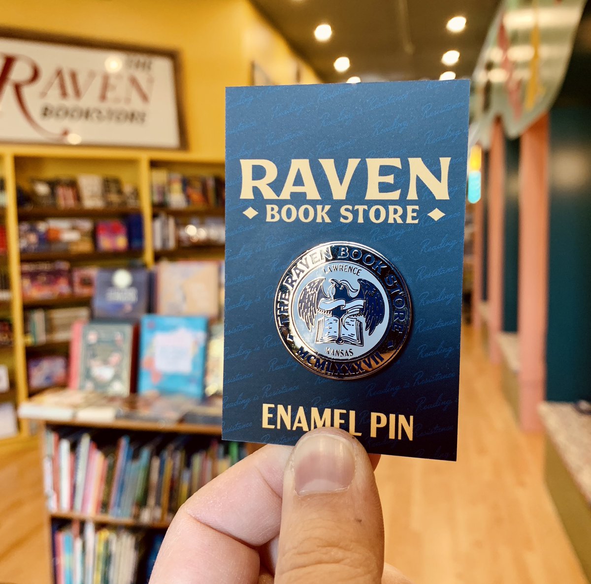 ravenbookstore's tweet photo. Proud to present the new Raven Pin, perhaps the shiniest-ever Raven merch

Shout out to @QuietVessel for the ever-cool designs 

Pins ship free if you order them with other stuff: https://t.co/PN3TMpfAJW https://t.co/3zKQQliwdp