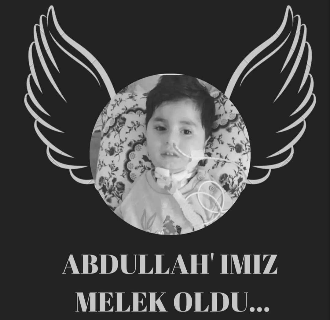Abdullah'ın çok az vakti kaldı dedik sesimizi duyuramadık.SMA savaşçısı Abdullah'ımız SMA yenik düşüp Melek oldu.Allah bu çocukların hakkını kaderine terk edenlere bırakmasın İnşallah.
Dünyada alamadığın nefesi cennet bahçesinde bol bol al boncuk gözlü😔😔