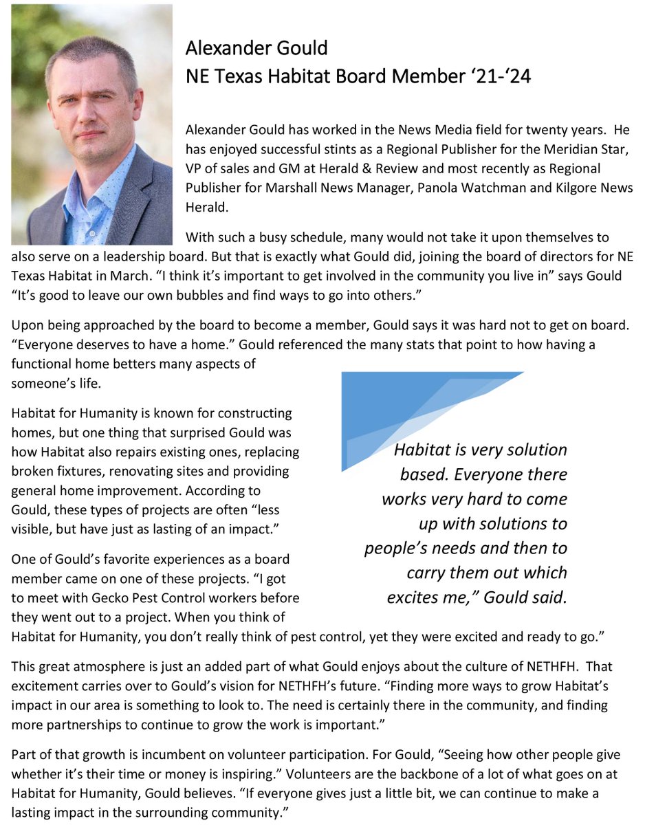 NETXHabitat's tweet image. #NortheastTexasHabitatForHumanity #VolunteerSpotlight