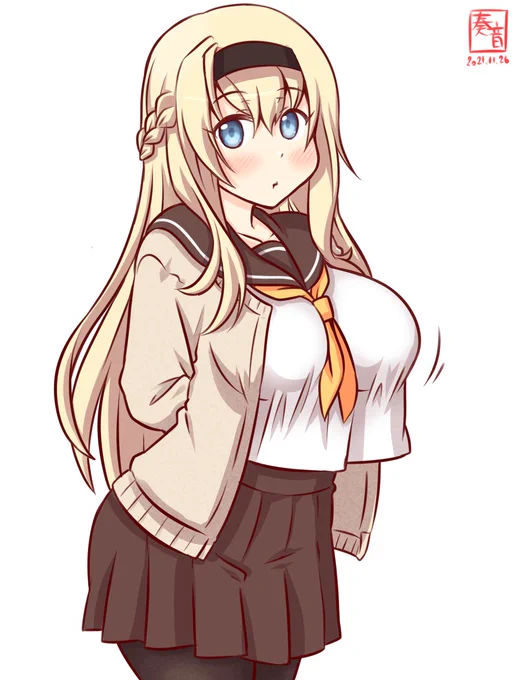 「こんな感じでいいかしら?」

#艦これ版深夜の真剣お絵描き60分一本勝負
#艦これ版真剣お絵描き60分一本勝負_20211126
#ウォースパイト 