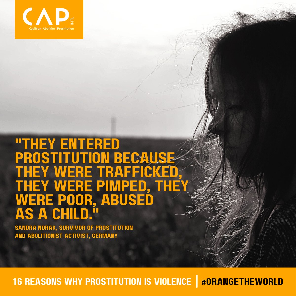 CAPintl's tweet photo. Reason #2 

#16ReasonsWhyProstitutionIsViolence
#OrangeTheWorld https://t.co/gdkKk7U0N4