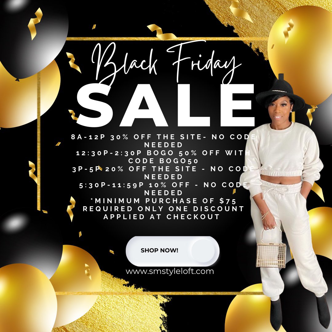smstyleloft's tweet photo. Best Friday ever is here! Shop the all day deals and save! Visit https://t.co/RRWjwE0Eff #fashion #BlackFriday #onlineshopping #onlineboutique #trendyfashion #fashionista #fashionstyle https://t.co/4x0hzfIK6Y